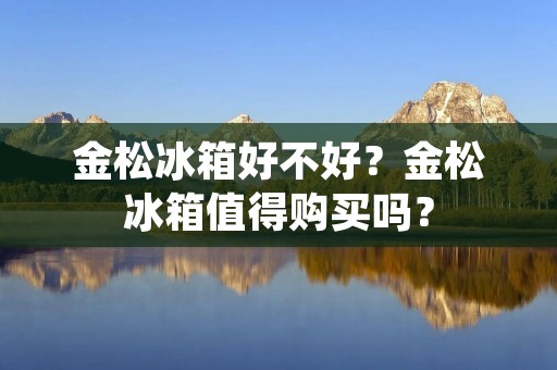 金松冰箱好不好?金松冰箱值得购买吗? 金松冰箱好不好?金松冰箱值得购买吗?