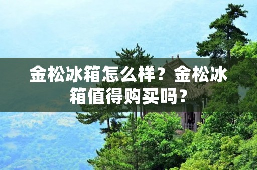 金松冰箱怎么样？金松冰箱值得购买吗？