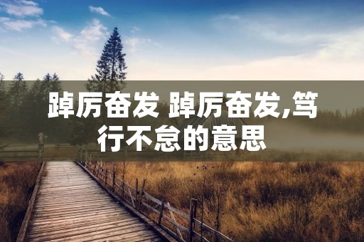 踔厉奋发 踔厉奋发,笃行不怠的意思