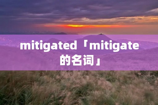 mitigated「mitigate的名词」 mitigated「mitigate的名词」