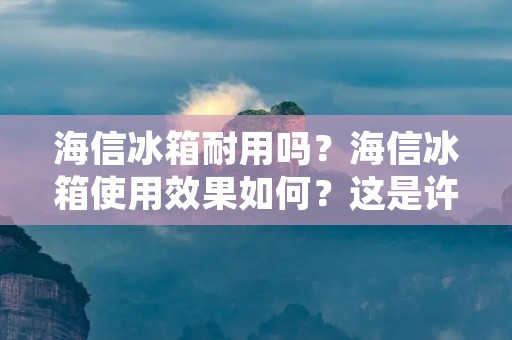 海信冰箱耐用吗？海信冰箱使用效果如何？这是许多消费者在购买冰箱时所关心的问题。海信是一个大型的家电品牌，其冰箱产品在市场上具有相当高的知名度，但是，关于其耐久性的问题却一直备受争议。今天，我们就来详细探讨一下海信冰箱的耐用性。