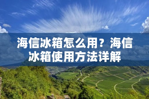 海信冰箱怎么用？海信冰箱使用方法详解