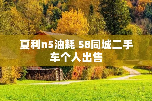 夏利n5油耗 58同城二手车个人出售