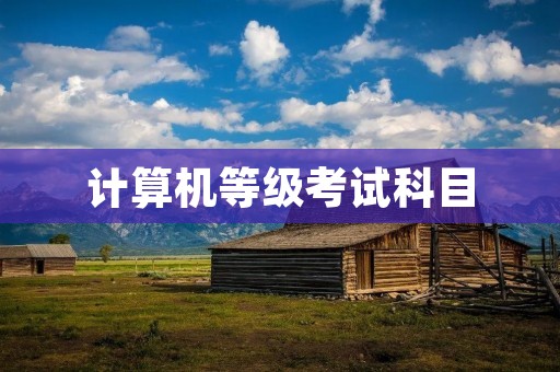 计算机等级考试科目