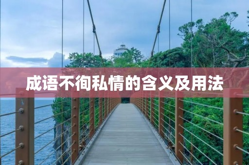 成语不徇私情的含义及用法