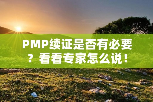 PMP续证是否有必要？看看专家怎么说！