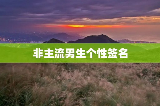 非主流男生个性签名