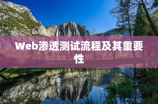 Web渗透测试流程及其重要性