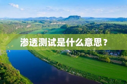 渗透测试是什么意思?