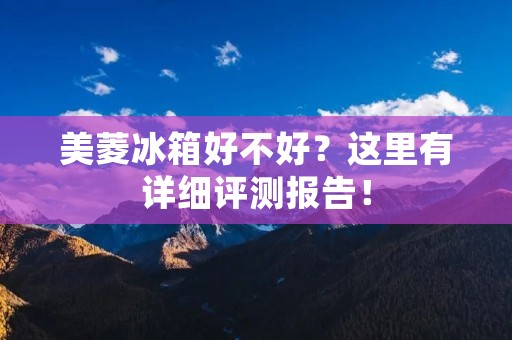 美菱冰箱好不好？这里有详细评测报告！