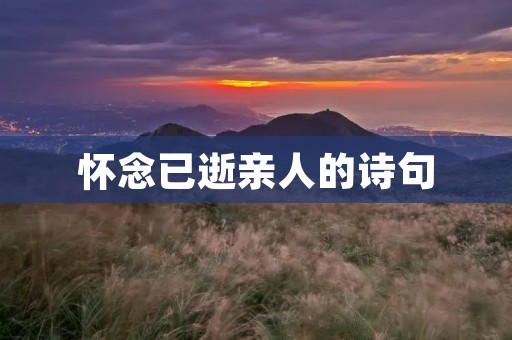 怀念已逝亲人的诗句