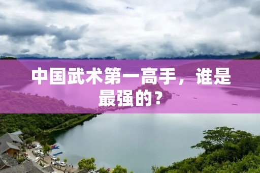 中国武术第一高手，谁是最强的？
