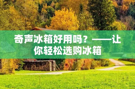 奇声冰箱好用吗？——让你轻松选购冰箱
