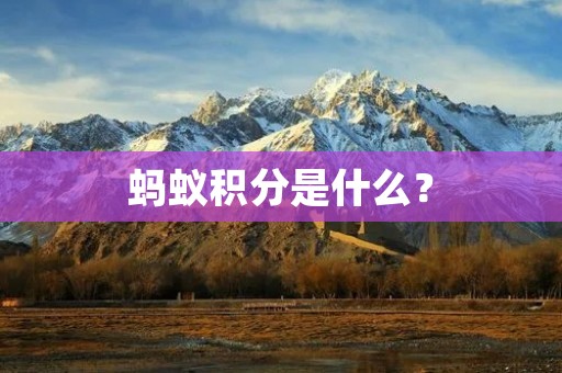 蚂蚁积分是什么？