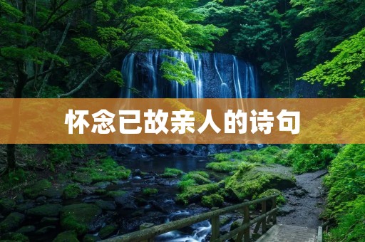 怀念已故亲人的诗句