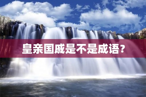 皇亲国戚是不是成语?