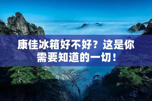 康佳冰箱好不好?这是你需要知道的一切! 康佳冰箱好不好?这是你需要知道的一切!