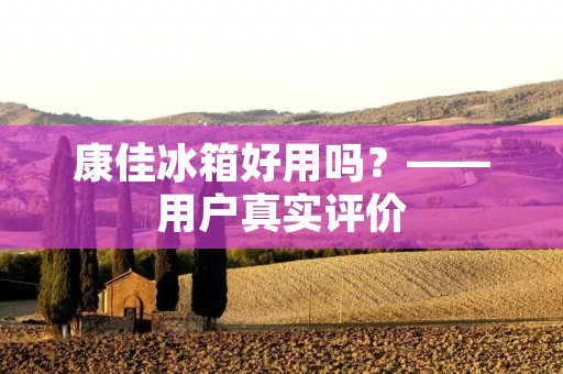 康佳冰箱好用吗?——用户真实评价 康佳冰箱好用吗?——用户真实评价