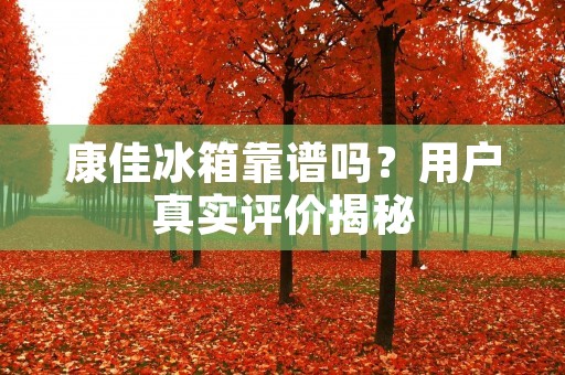 康佳冰箱靠谱吗？用户真实评价揭秘