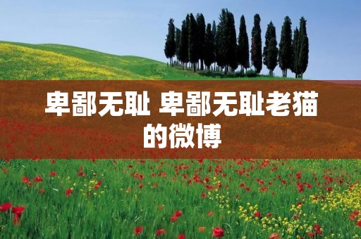 卑鄙** 卑鄙**老猫的微博