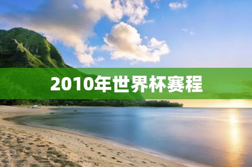 2010年世界杯赛程：全球足球盛宴