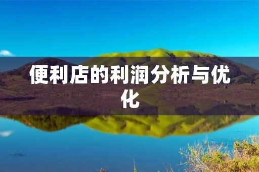 便利店的利润分析与优化
