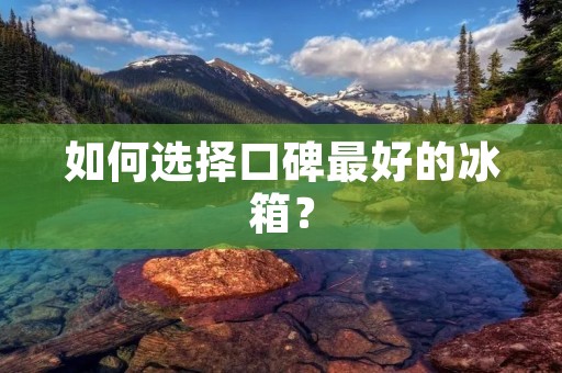 如何选择口碑最好的冰箱? 如何选择口碑最好的冰箱?