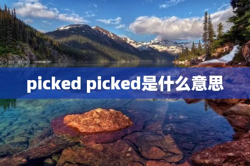 picked picked是什么意思