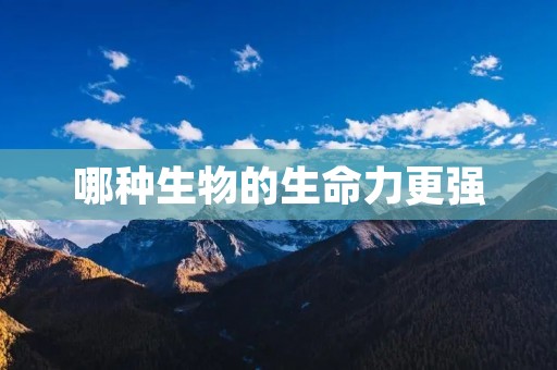 哪种生物的生命力更强