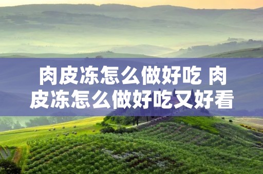 肉皮冻怎么做好吃 肉皮冻怎么做好吃又好看视频
