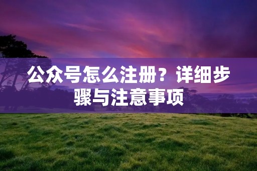 公众号怎么注册?详细步骤与注意事项 公众号怎么注册?详细步骤与注意事项