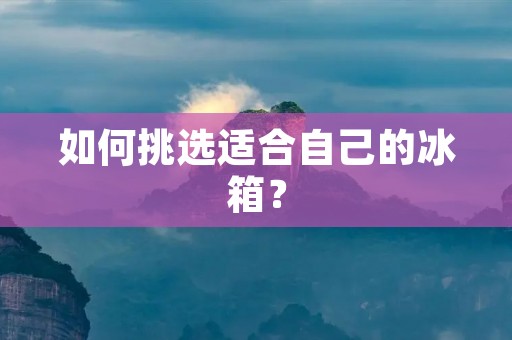 如何挑选适合自己的冰箱? 如何挑选适合自己的冰箱?