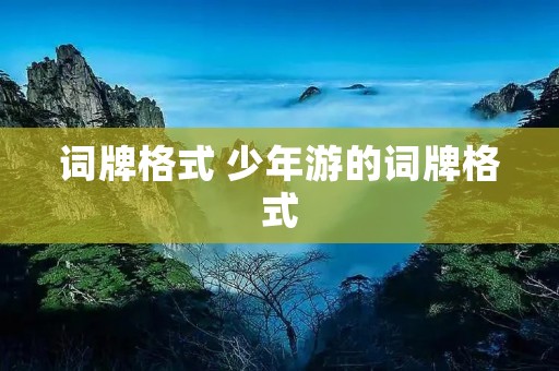 词牌格式 少年游的词牌格式 词牌格式 少年游的词牌格式