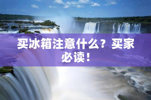 买冰箱注意什么？买家必读！