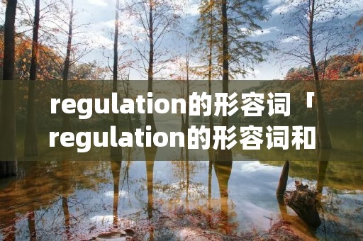 regulation的形容词「regulation的形容词和副词」 regulation的形容词「regulation的形容词和副词」