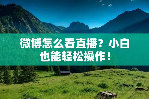 微博怎么看直播?小白也能轻松操作! 微博怎么看直播?小白也能轻松操作!