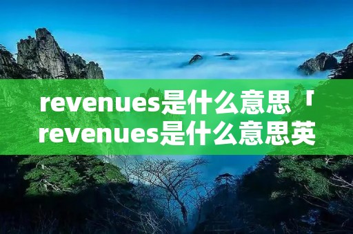revenues是什么意思「revenues是什么意思英语」