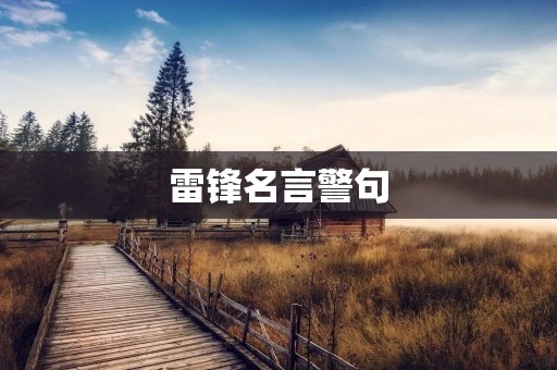 雷锋名言警句:做好每一件小事,创造大事业
