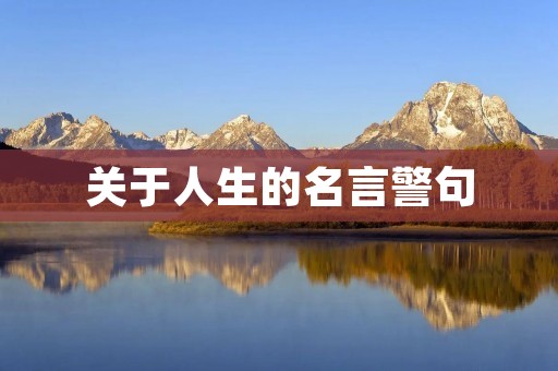 关于人生的名言警句
