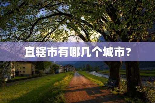 直辖市有哪几个城市？