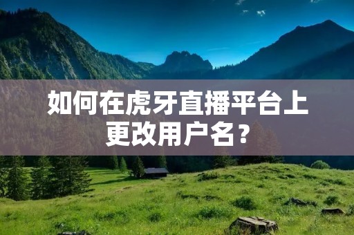 如何在虎牙直播平台上更改用户名？