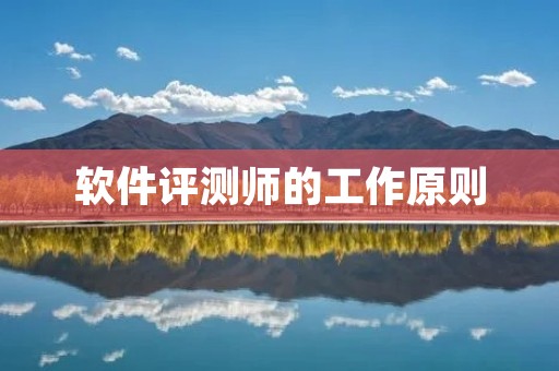 软件评测师的工作原则