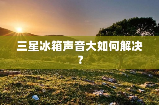 三星冰箱声音大如何解决?