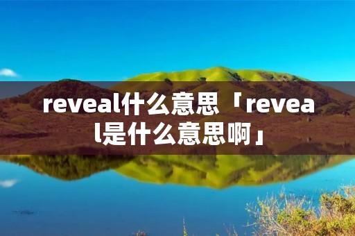 reveal什么意思「reveal是什么意思啊」