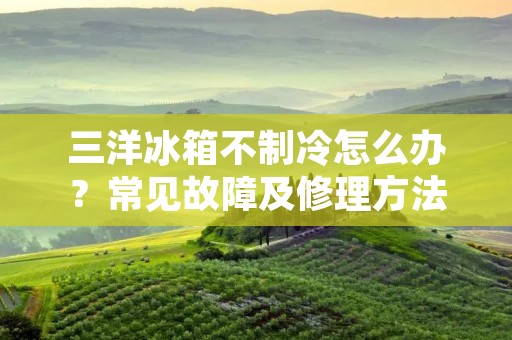 三洋冰箱不制冷怎么办?常见故障及修理方法
