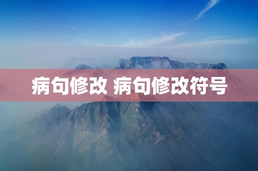 病句修改 病句修改符号