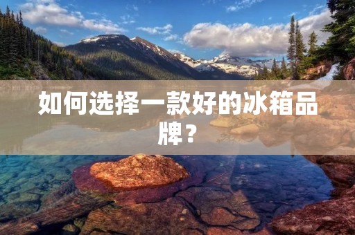 如何选择一款好的冰箱品牌?