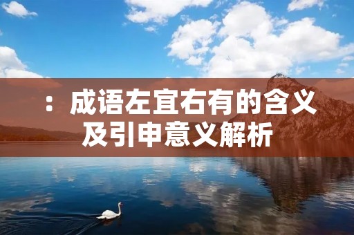 ：成语左宜右有的含义及引申意义解析