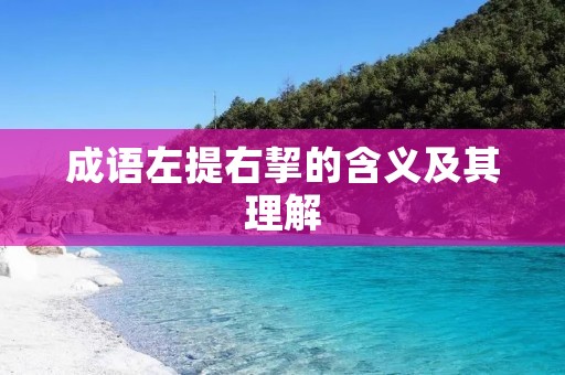 成语左提右挈的含义及其理解