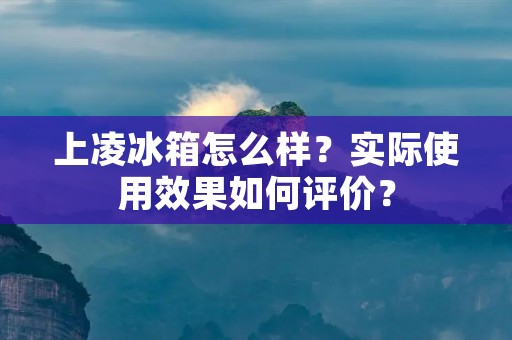 上凌冰箱怎么样?实际使用效果如何评价?
